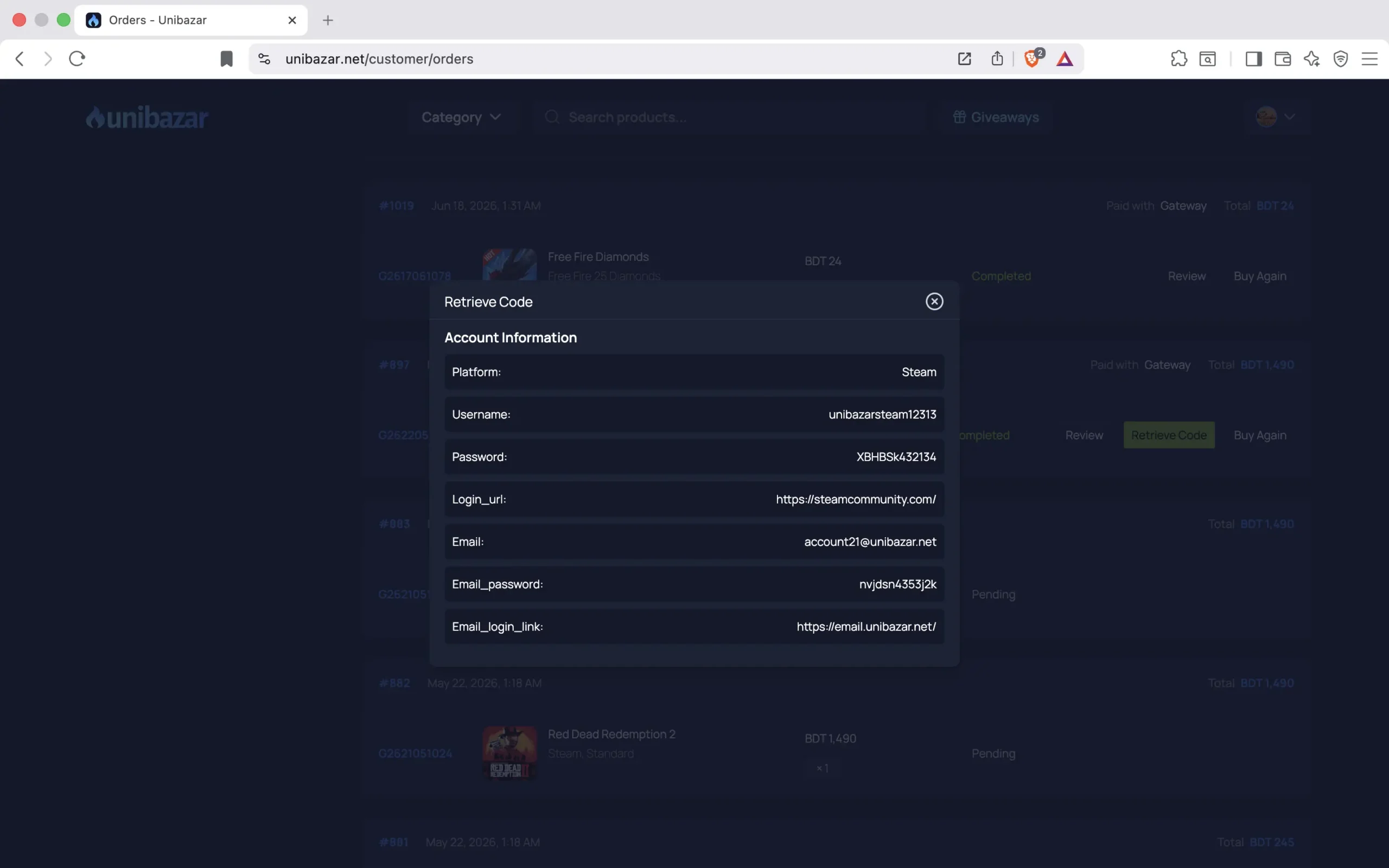 How to Get Steam Account Delivery From Unibazar