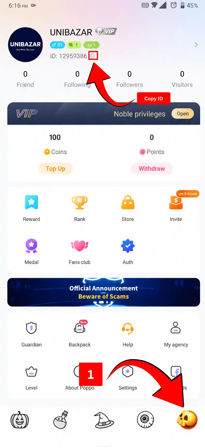 How to find Poppo Live ID